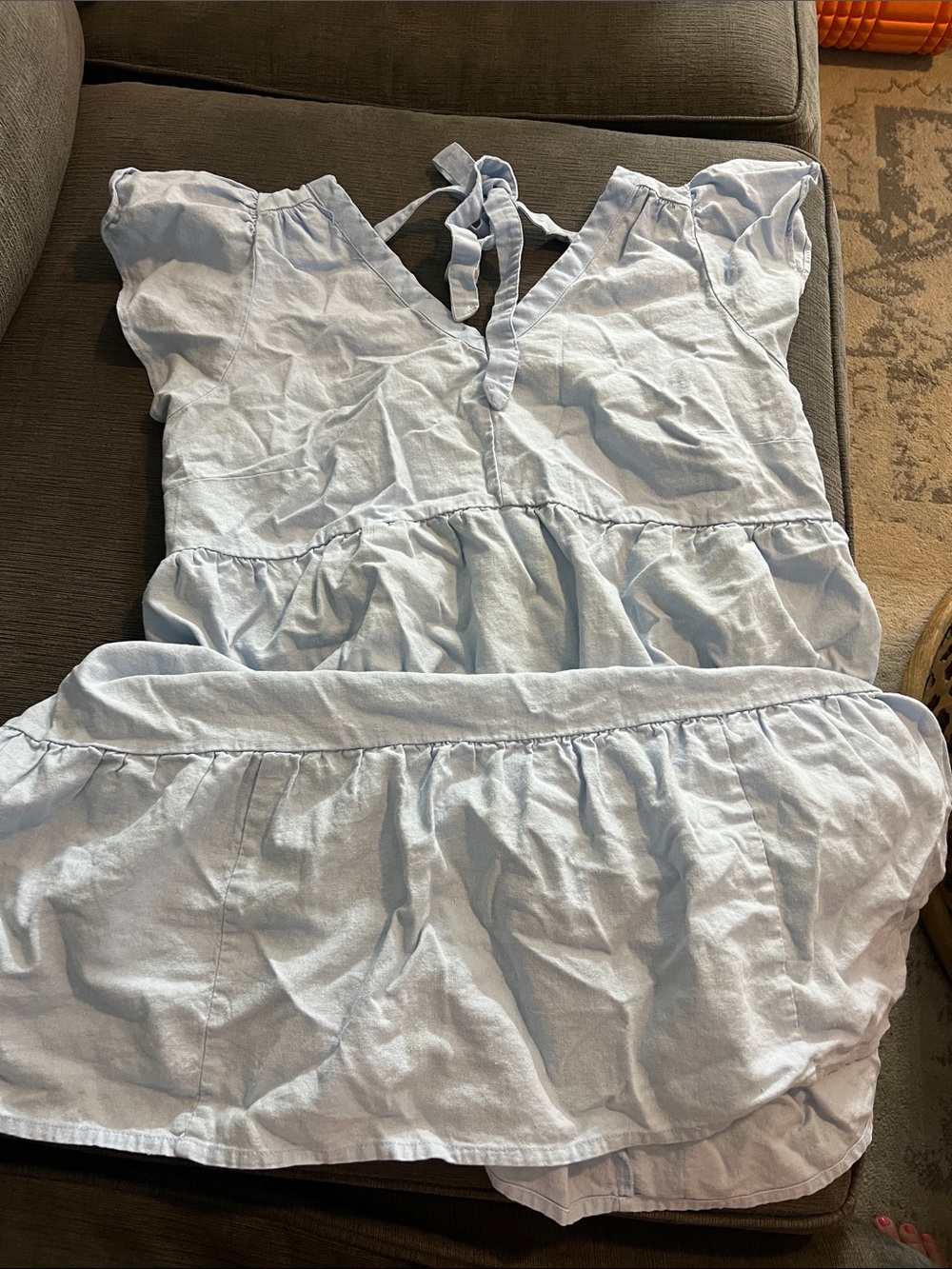 Isabel Maternity by Ingrid & Isabel Light Blue Tiered Maternity Dress